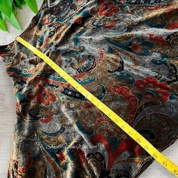 Coldwater Creek NWT velvet paisley a-line midi skirt *shop@iamwarrier - Picture 8 of 10